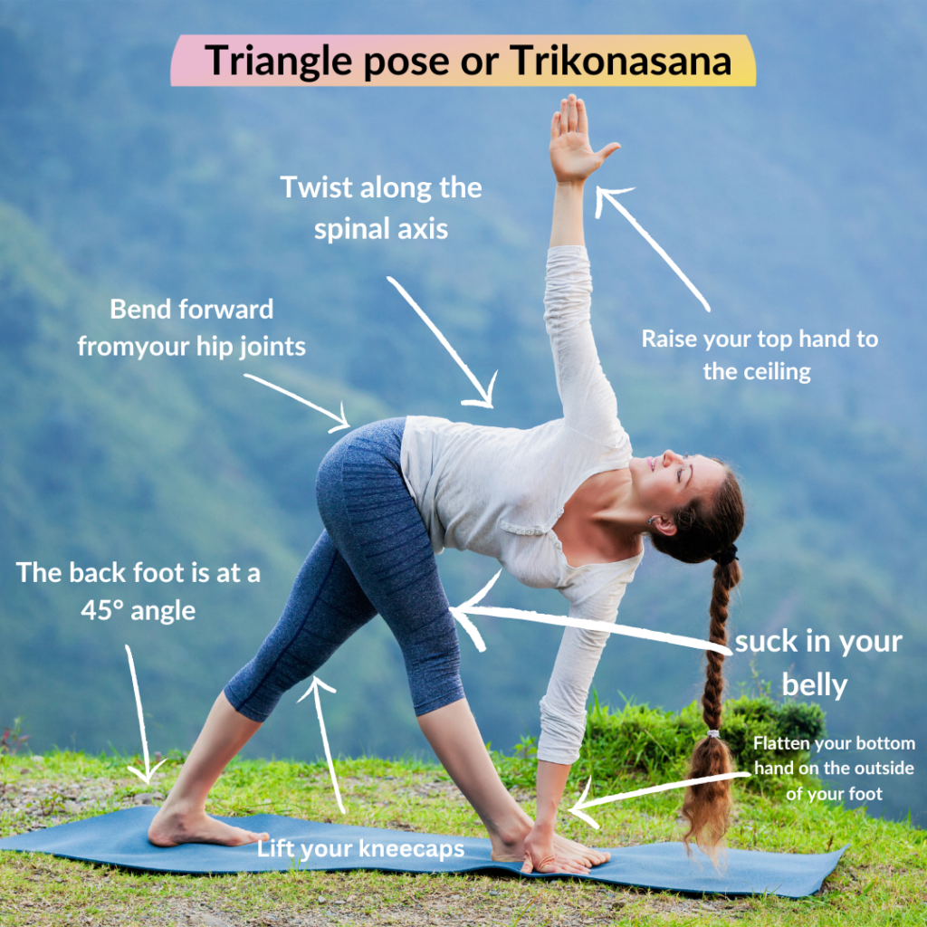 Triangle pose or Trikonasana